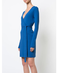 Robe drapée en tricot bleue Dvf Diane Von Furstenberg