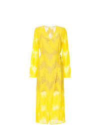 Robe drapée jaune