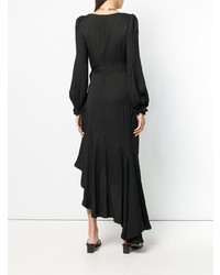 Robe drapée noire Maria Lucia Hohan