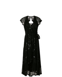 Robe drapée pailletée noire