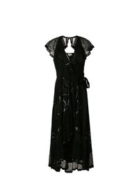 Robe drapée pailletée noire Temperley London