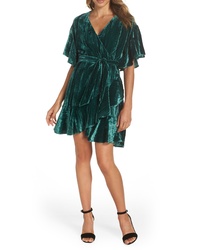 Robe drapée vert foncé