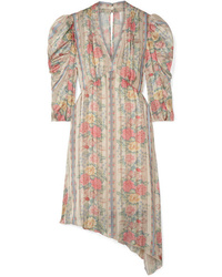 Robe droite à fleurs beige Anna Sui
