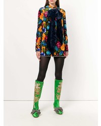 Robe droite à fleurs multicolore Gucci