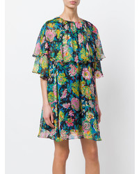 Robe droite à fleurs multicolore MSGM