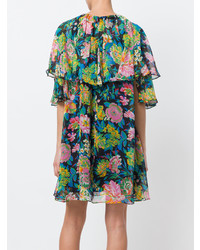 Robe droite à fleurs multicolore MSGM