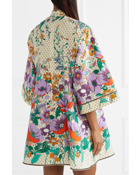 Robe droite à fleurs multicolore Gucci