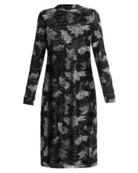 Robe droite à fleurs noire Minimum
