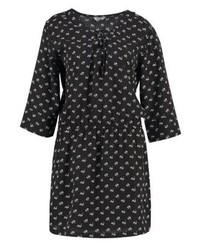 Robe droite à fleurs noire Sparkz