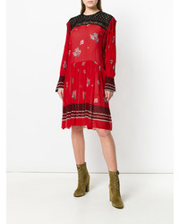 Robe droite à fleurs rouge Philosophy di Lorenzo Serafini