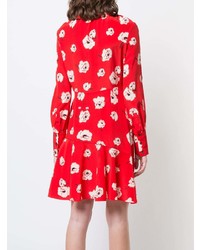 Robe droite à fleurs rouge Derek Lam 10 Crosby