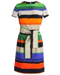 Robe droite à rayures horizontales multicolore Escada