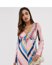 Robe droite à rayures verticales rose Boohoo
