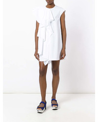 Robe droite à volants blanche MSGM