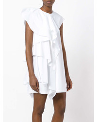 Robe droite à volants blanche MSGM