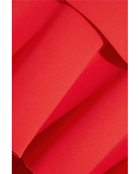 Robe droite à volants rouge Moschino
