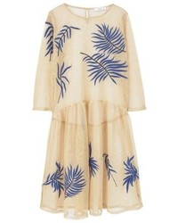 Robe droite dorée Mango