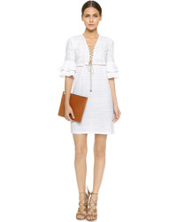 Robe droite en broderie anglaise blanche Just Cavalli