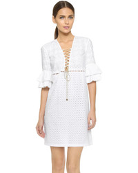 Robe droite en broderie anglaise blanche Just Cavalli