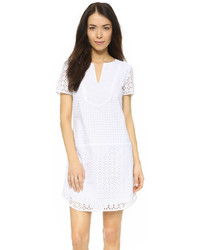 Robe droite en broderie anglaise blanche Three Dots