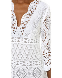 Robe droite en crochet blanche