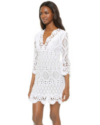 Robe droite en crochet blanche