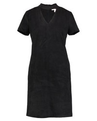 Robe droite en cuir noire Esprit