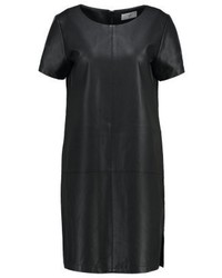 Robe droite en cuir noire Minimum