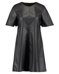 Robe droite en cuir noire Only