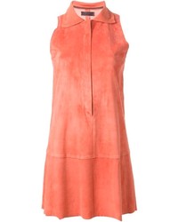 Robe droite en daim orange