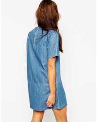 Robe droite en denim bleue N.