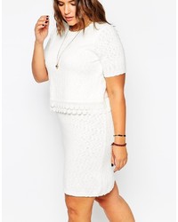 Robe droite en dentelle blanche Asos