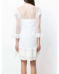 Robe droite en dentelle blanche McQ Alexander McQueen