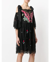 Robe droite en dentelle noire Temperley London