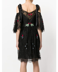 Robe droite en dentelle noire Temperley London