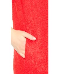 Robe droite en laine rouge MSGM