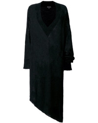 Robe droite en mohair en tricot noire Ann Demeulemeester