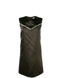 Robe droite en soie vert foncé Christian Dior Vintage