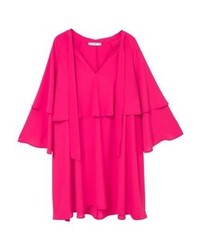 Robe droite fuchsia Mango