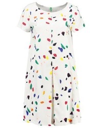 Robe droite imprimée blanche Benetton