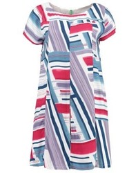 Robe droite imprimée bleu clair Benetton