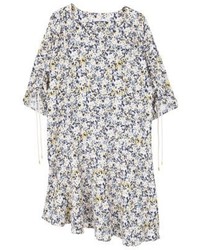 Robe droite imprimée bleu clair Mango