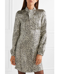 Robe droite imprimée léopard beige Saint Laurent