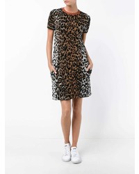 Robe droite imprimée léopard marron Stella McCartney