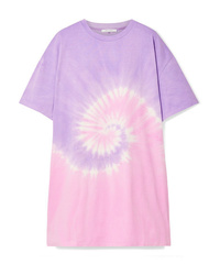 Robe droite imprimée tie-dye violet clair