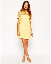 Robe droite jaune Warehouse