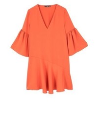Robe droite orange Mango