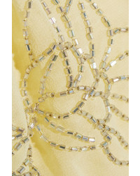 Robe droite ornée de perles jaune Needle & Thread