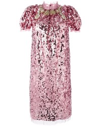 Robe droite pailletée rose Dolce & Gabbana