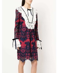 Robe droite rouge et bleu marine Macgraw